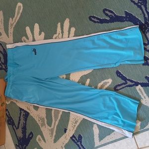 SALE XS puma sweat  pants vintage white stripes. Turquoise bottoms were trimmed.